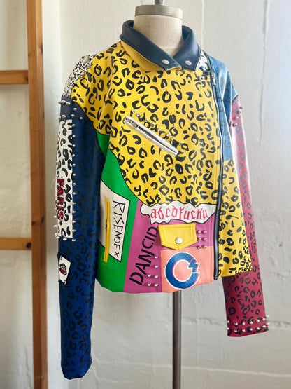 VINTAGE "Azalea Wang" Biker Jacket / Rock star jacket - Size: 3X