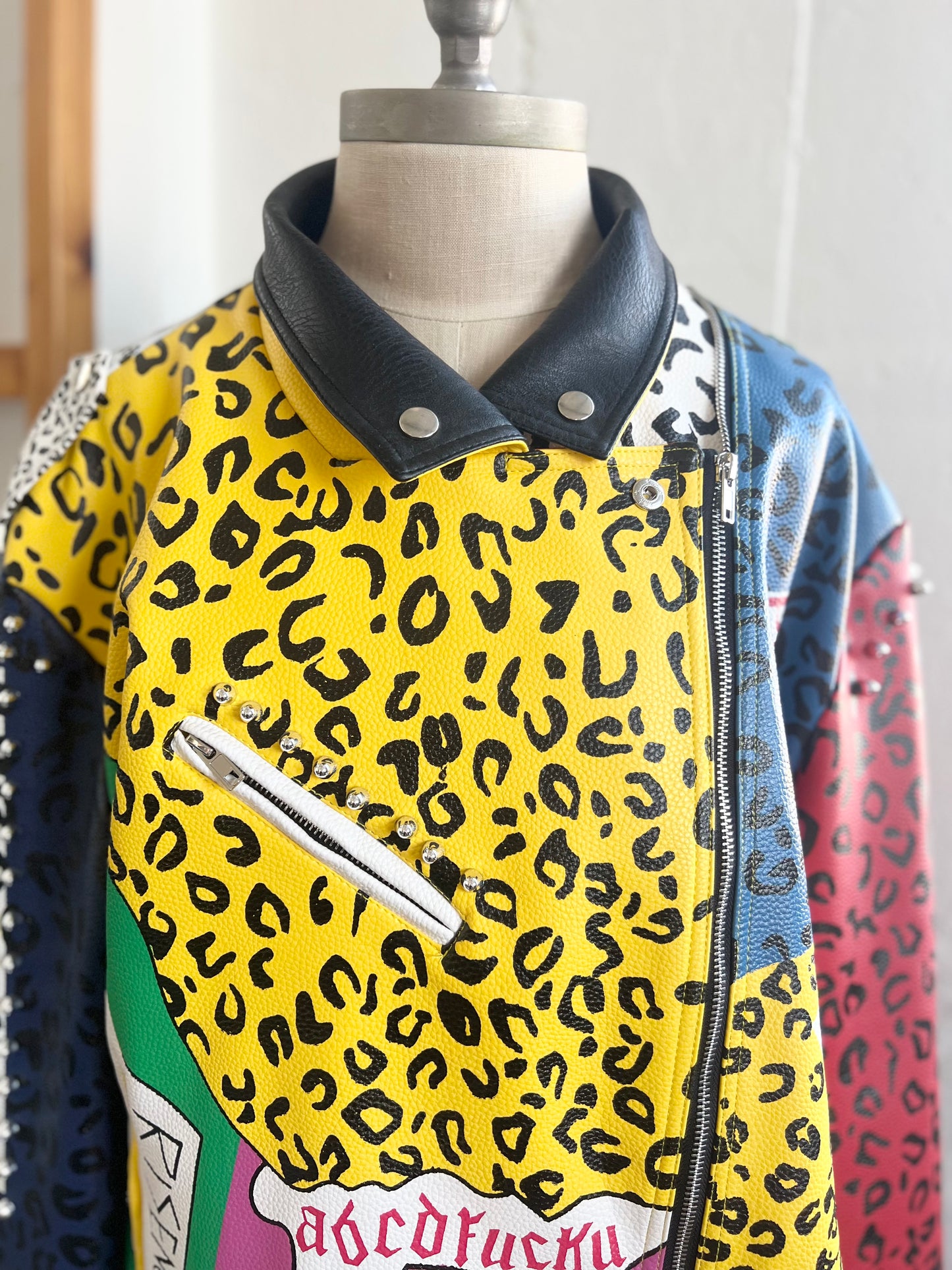 VINTAGE "Azalea Wang" Biker Jacket / Rock star jacket - Size: 3X