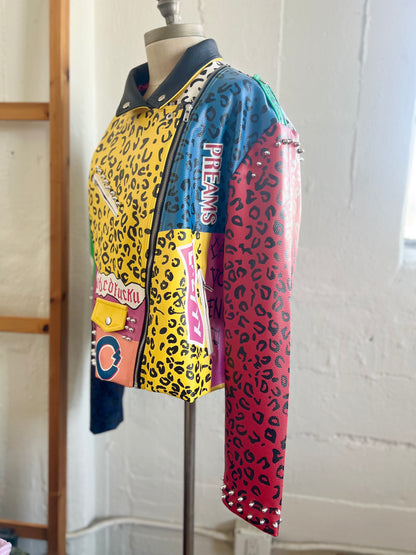VINTAGE "Azalea Wang" Biker Jacket / Rock star jacket - Size: 3X