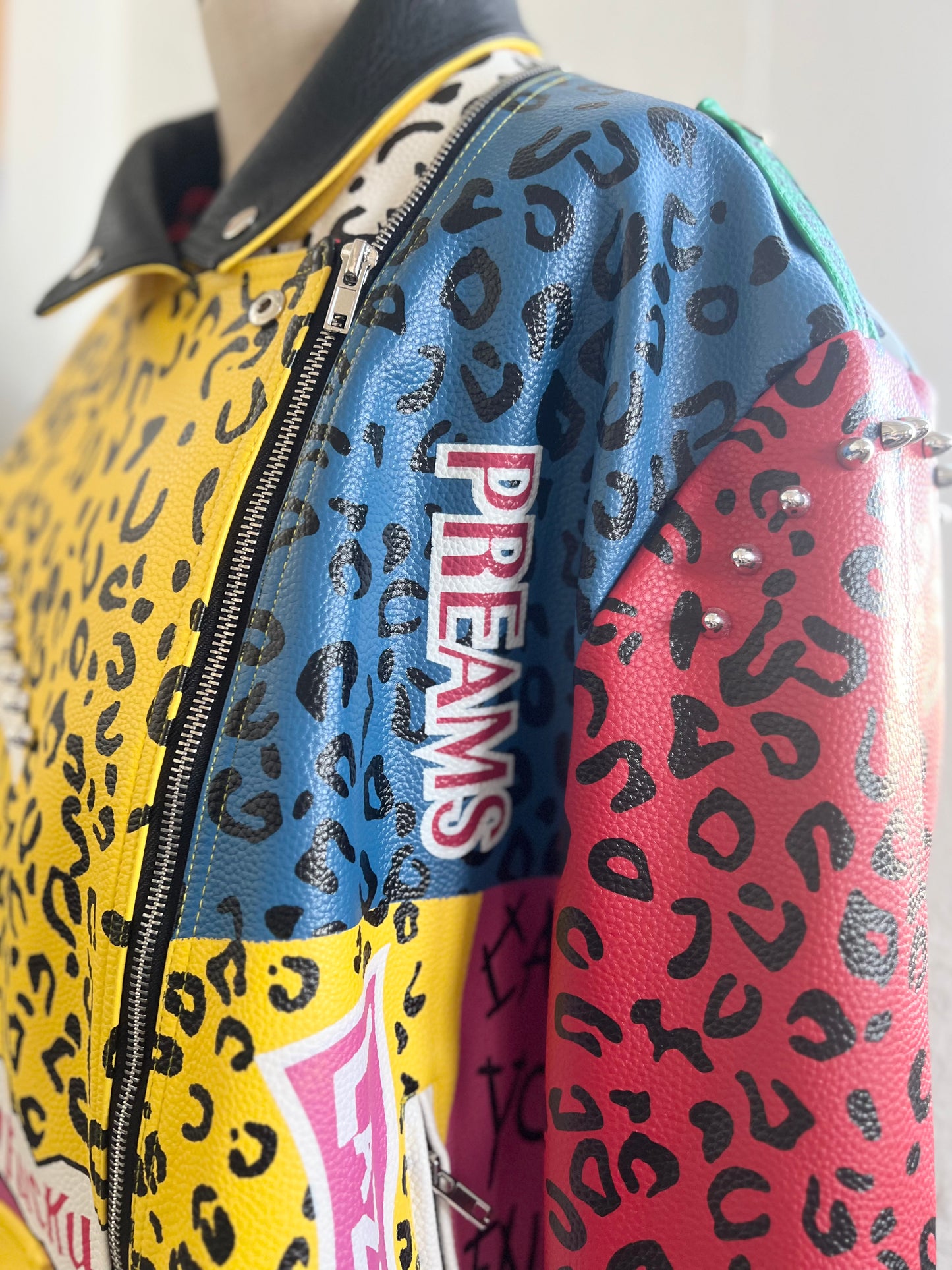 VINTAGE "Azalea Wang" Biker Jacket / Rock star jacket - Size: 3X