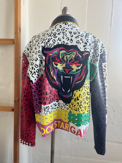 VINTAGE "Azalea Wang" Biker Jacket / Rock star jacket - Size: 3X