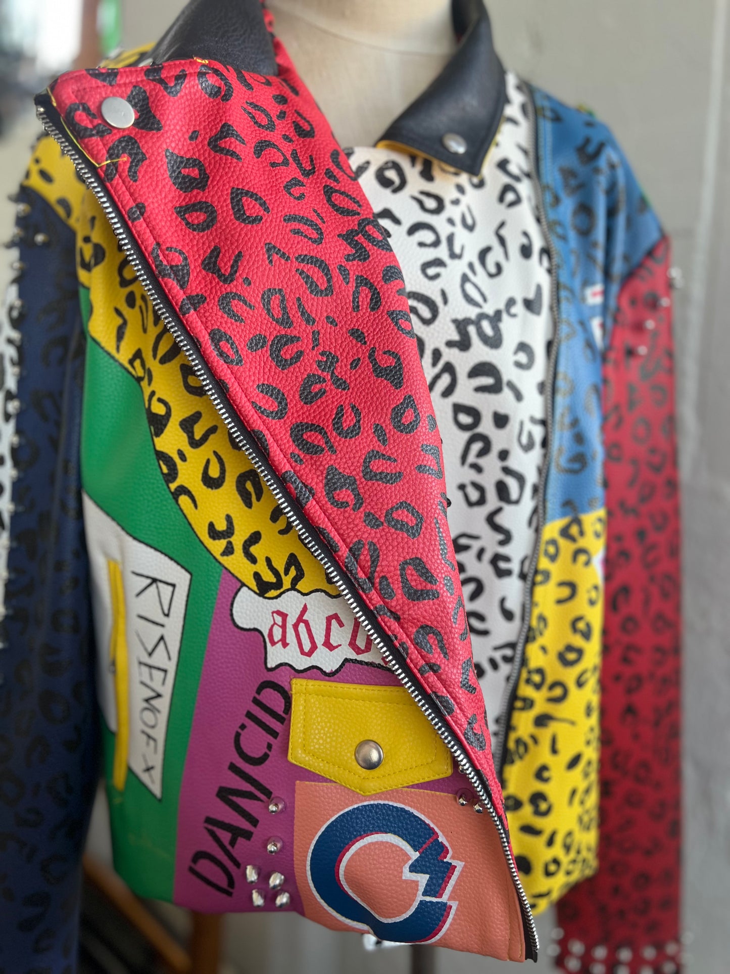 VINTAGE "Azalea Wang" Biker Jacket / Rock star jacket - Size: 3X