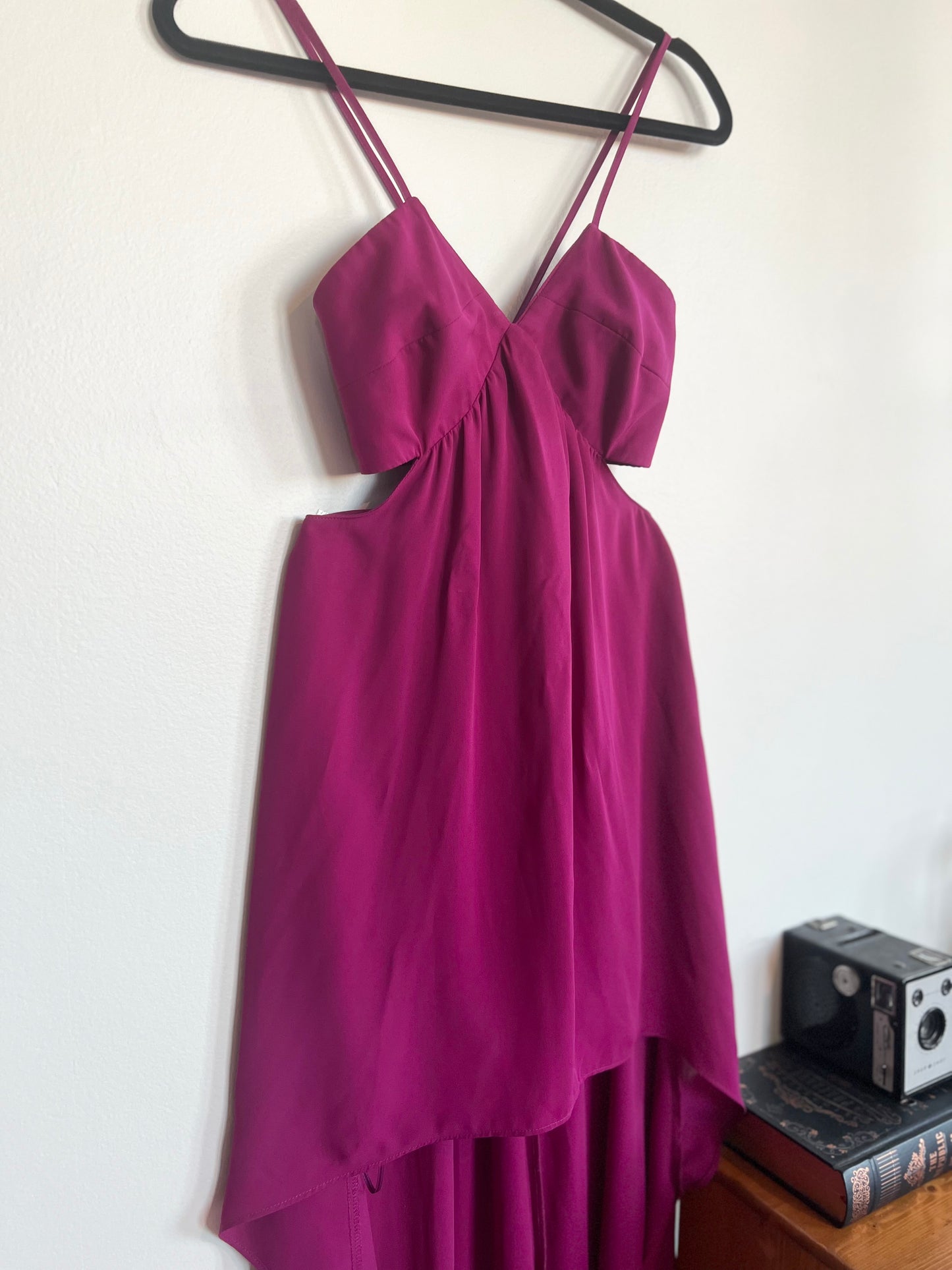 "Express" Magenta fucsia asymmetrical party dress / Size O
