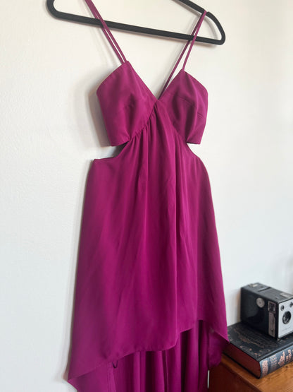 "Express" Magenta fucsia asymmetrical party dress / Size O