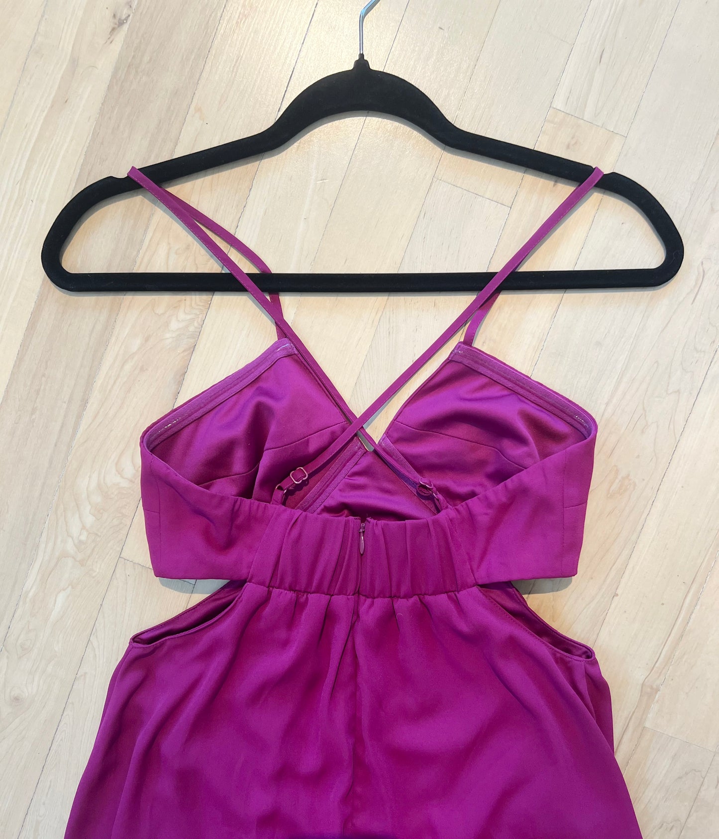 "Express" Magenta fucsia asymmetrical party dress / Size O