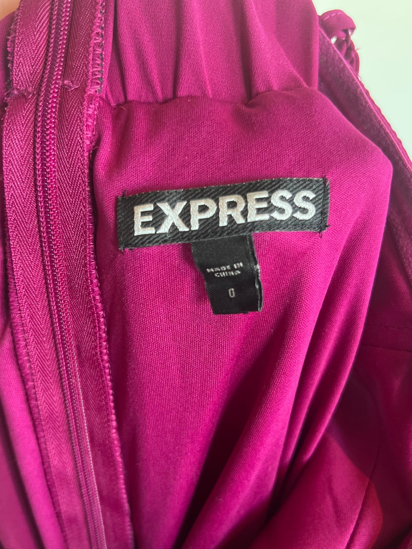 "Express" Magenta fucsia asymmetrical party dress / Size O