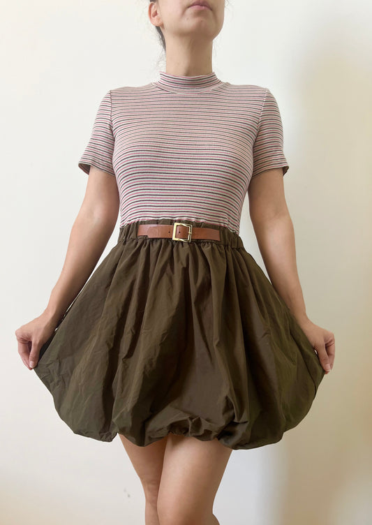 "Maeve" belted Bubble Mini Dress / Size S