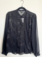 "Express" long sleeves black sheer shirt - Size S