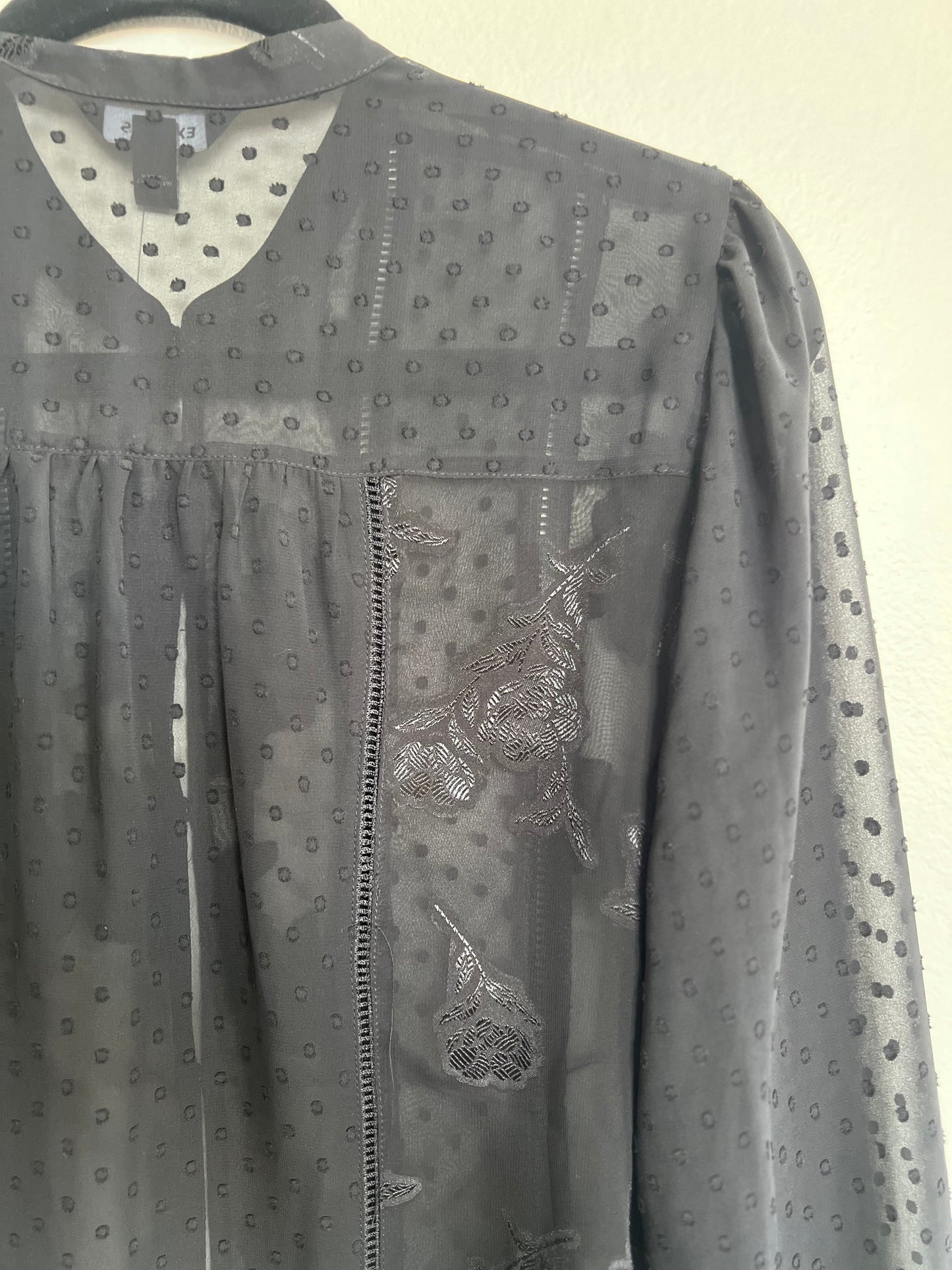 "Express" long sleeves black sheer shirt - Size S