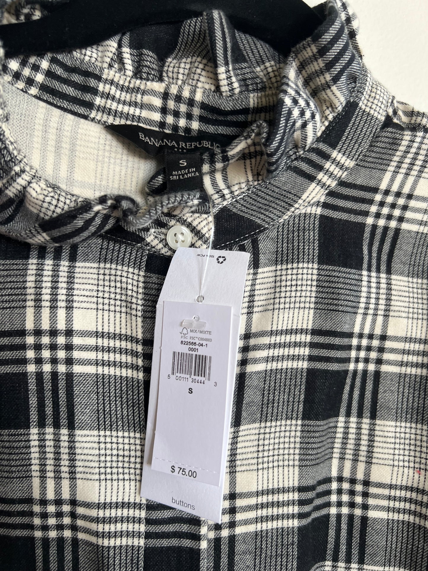 "Banana Republic" long sleeves plaid shirt - Size S