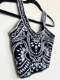 "Express" black & white patterned tank top - Size S