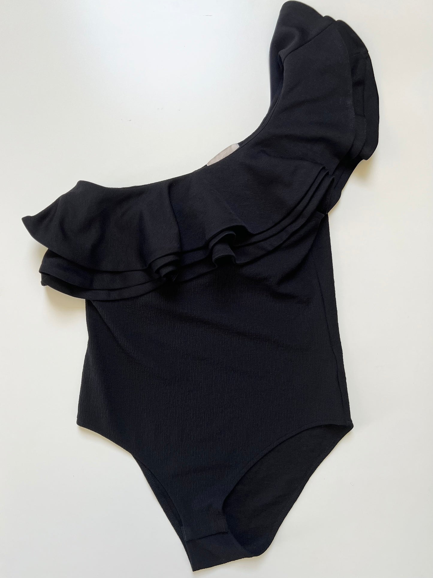 "H&M" one shoulder ruffle bodysuit - Size S