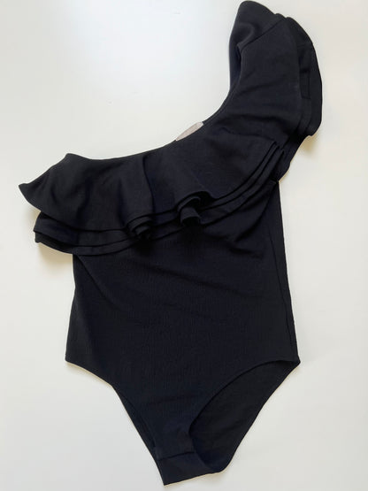 "H&M" one shoulder ruffle bodysuit - Size S