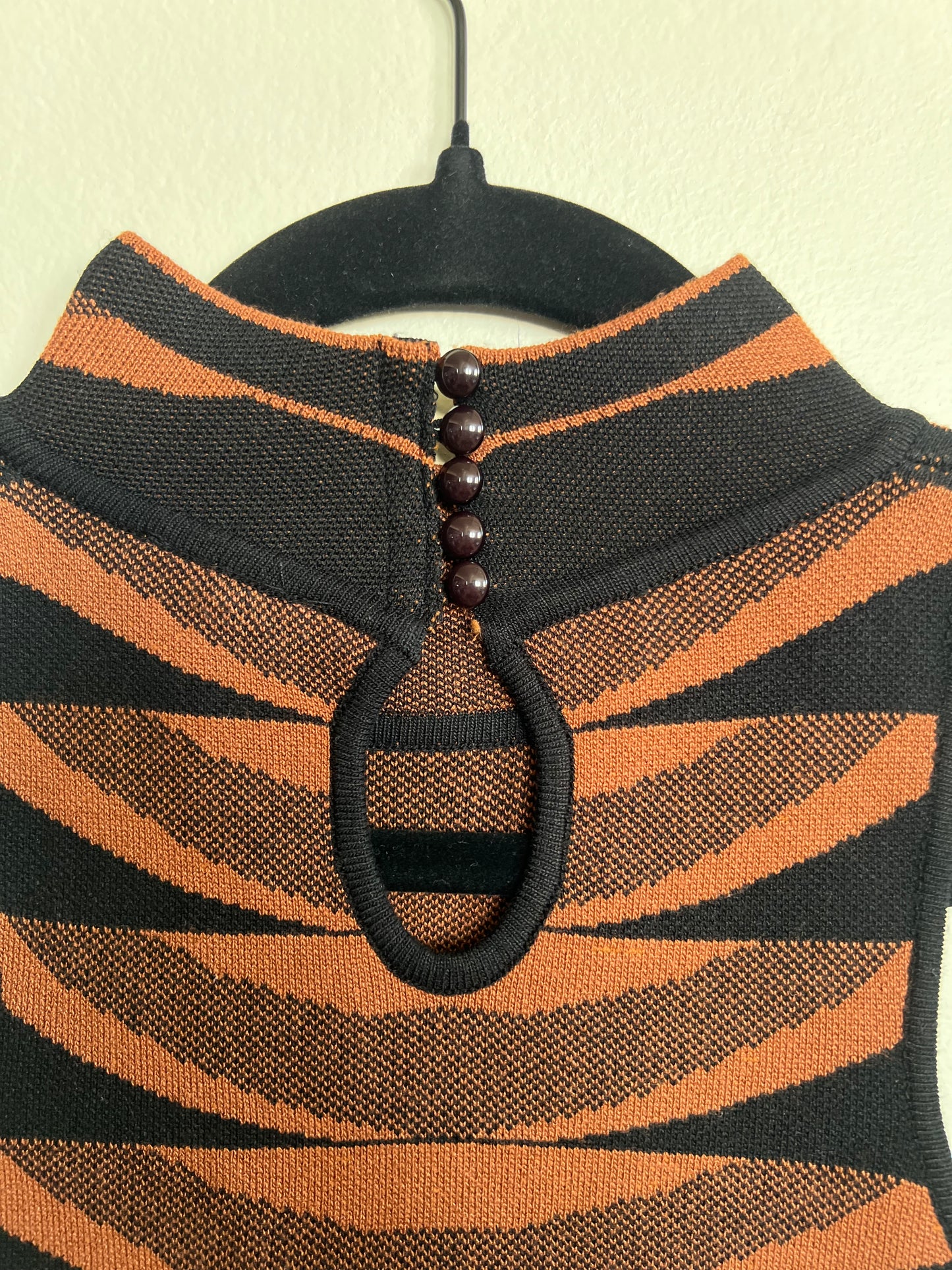 "Fashion Nova" black & brown stretch pencil dress - Size M