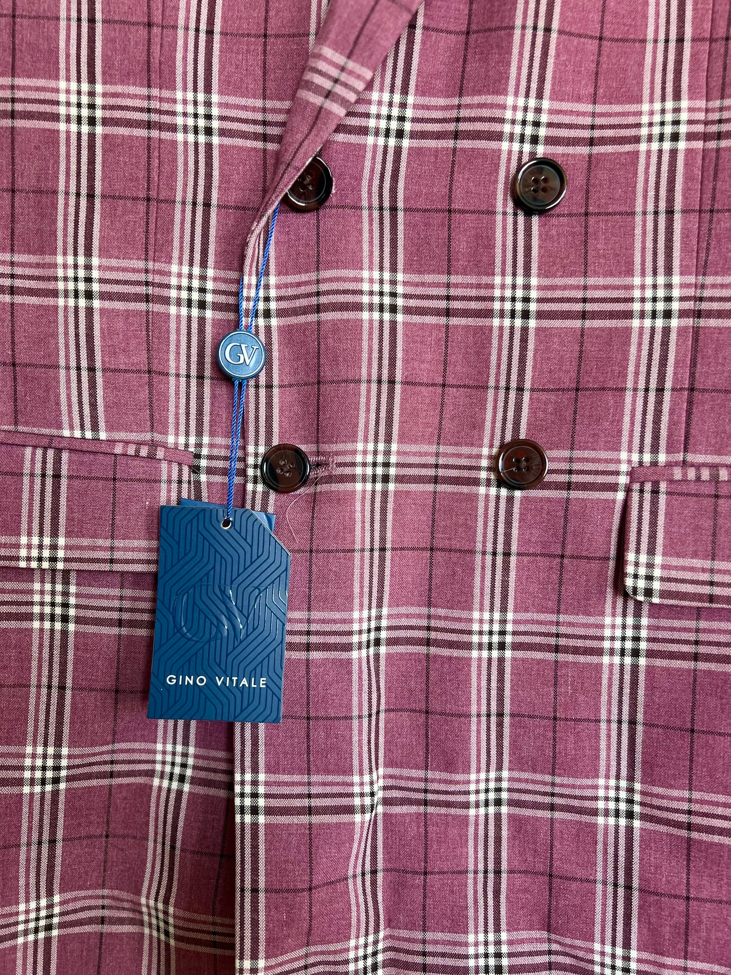 "Gino Vitale" slim fit pink suit - Size 40s/34w