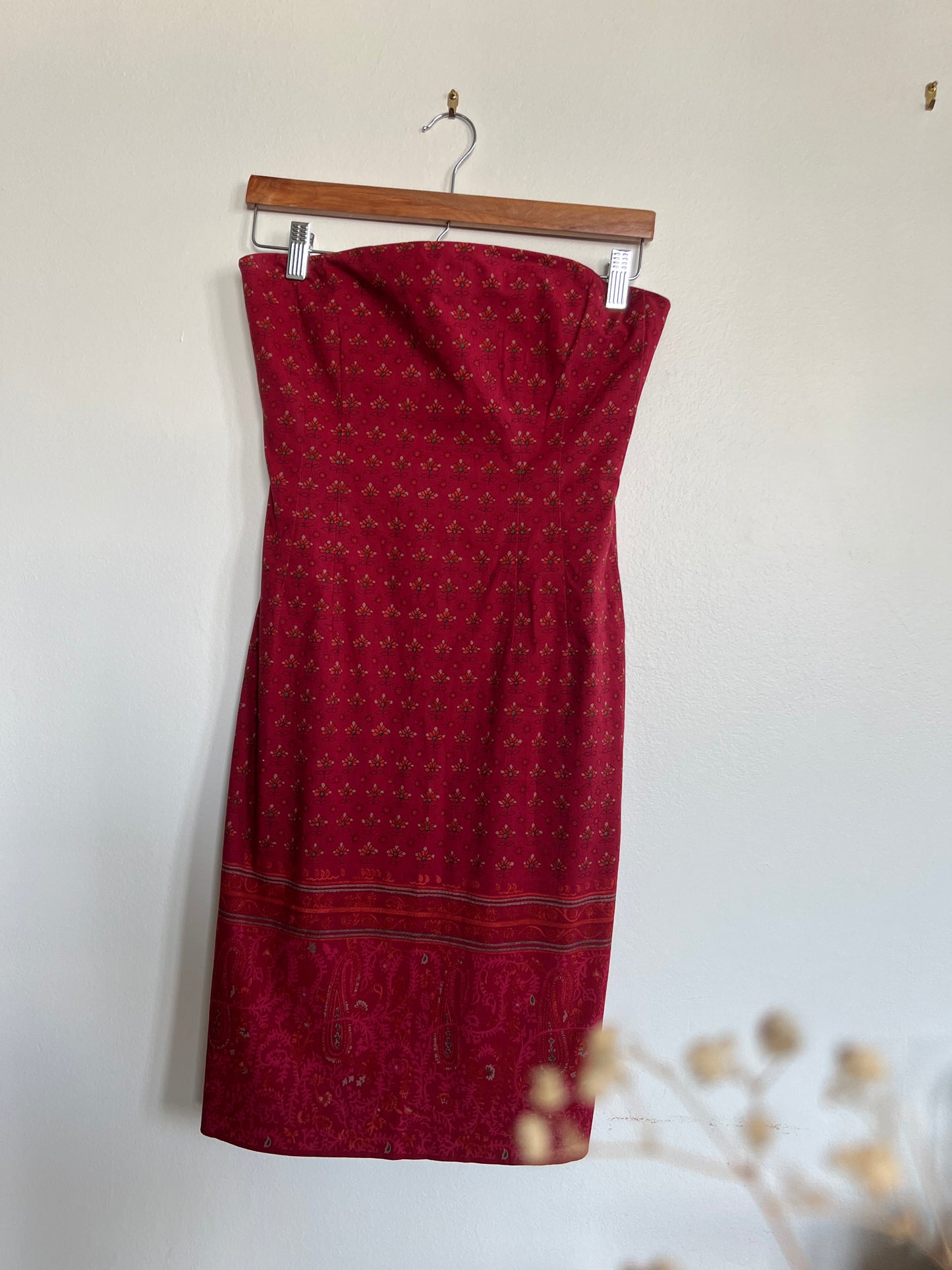 "Ralph Lauren" strapless red mini dress - Size 6