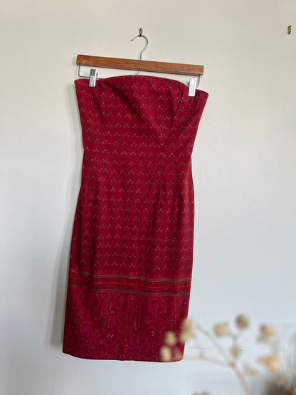 "Ralph Lauren" strapless red mini dress - Size 6