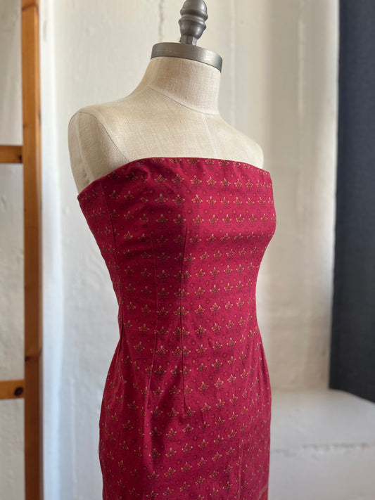 "Ralph Lauren" strapless red mini dress - Size 6