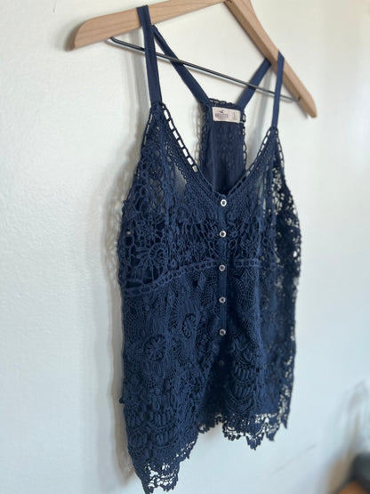 "Hollister" blue lace top - Size S