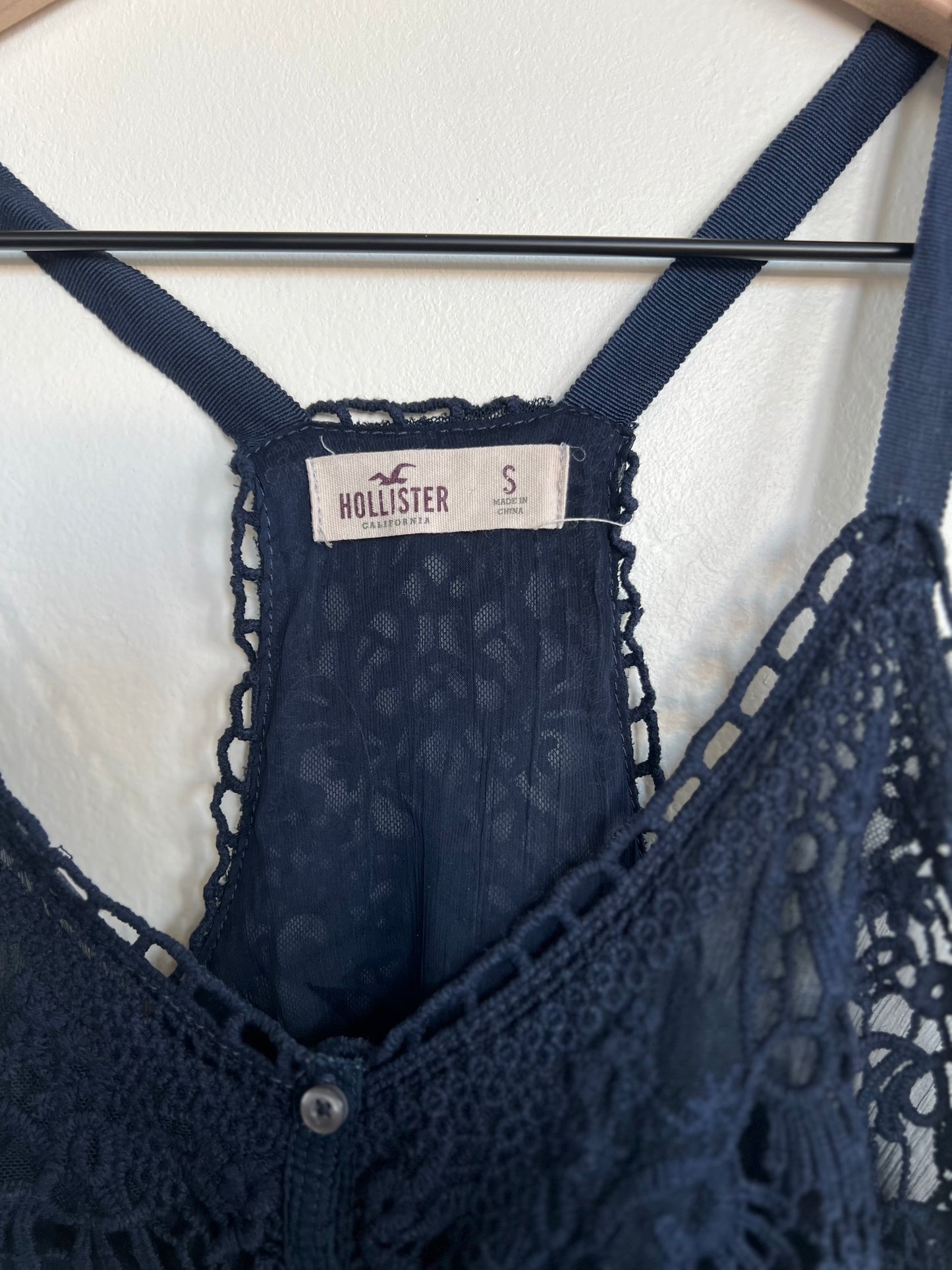 "Hollister" blue lace top - Size S