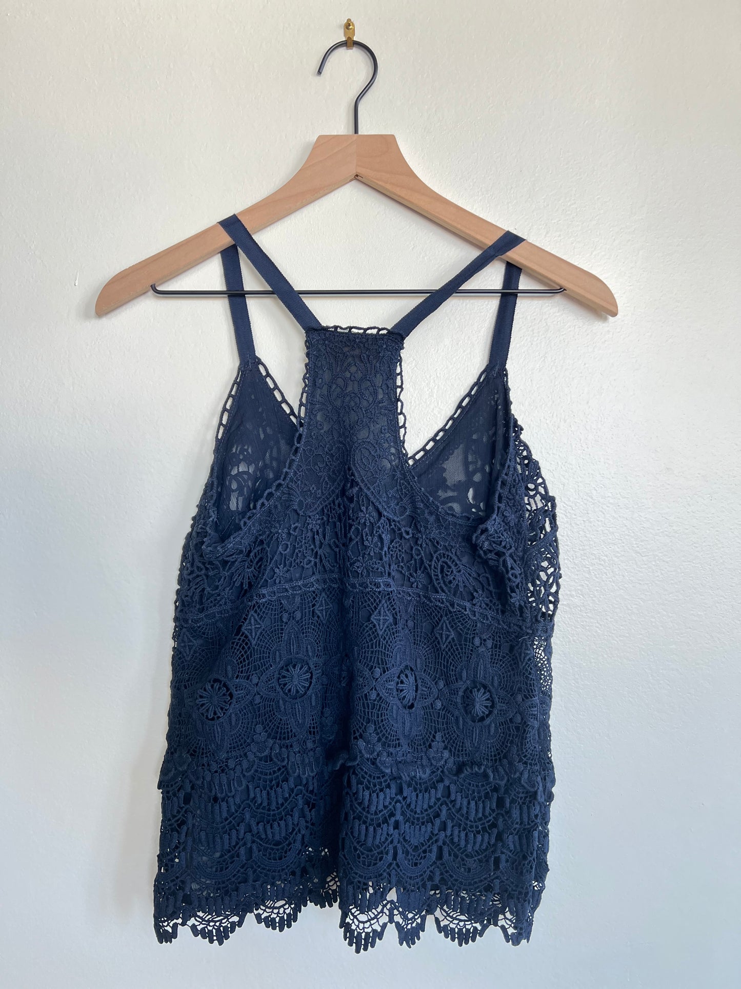 "Hollister" blue lace top - Size S
