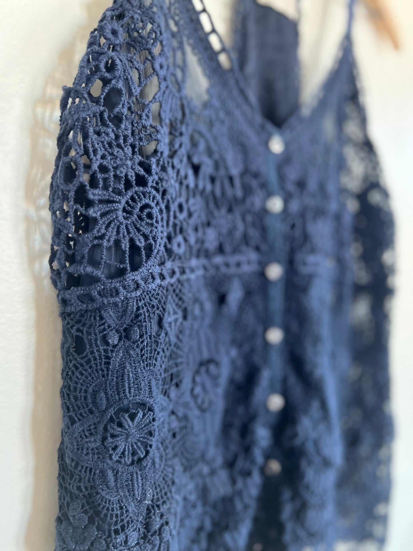 "Hollister" blue lace top - Size S