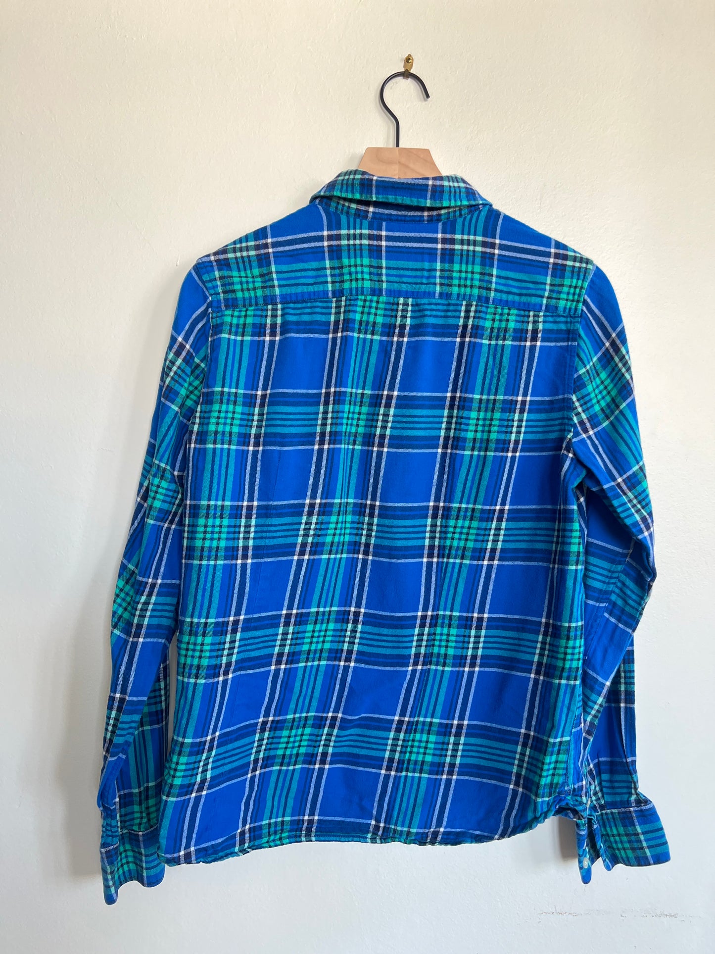 "American Eagle Outfitters" button up blue and green shirt - Size L