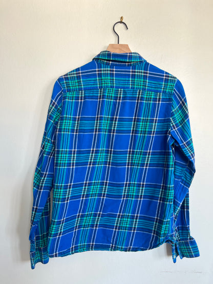 "American Eagle Outfitters" button up blue and green shirt - Size L