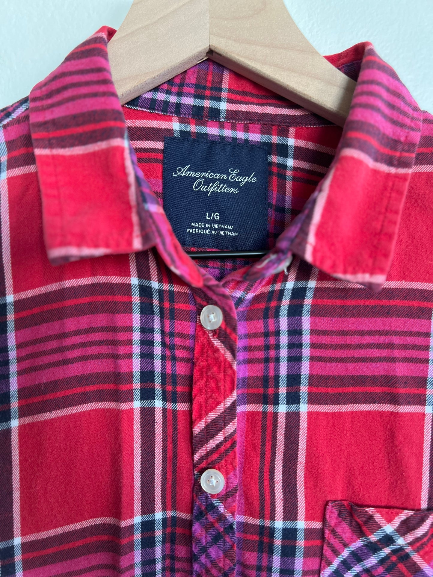 "American Eagle Outfitters" button up red shirt - Size L