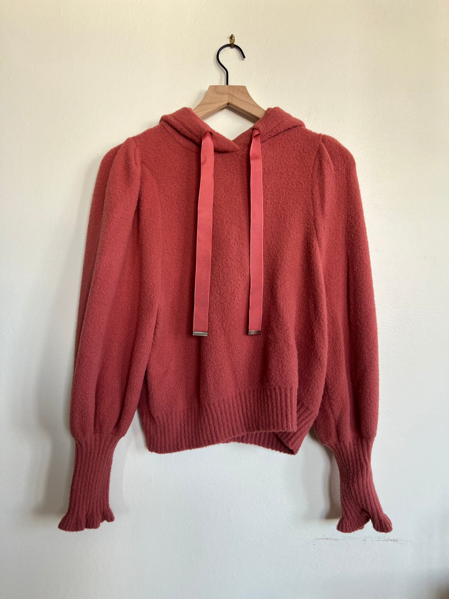 "Express" indian red sweater with hoodie - Size XS