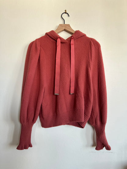 "Express" indian red sweater with hoodie - Size XS