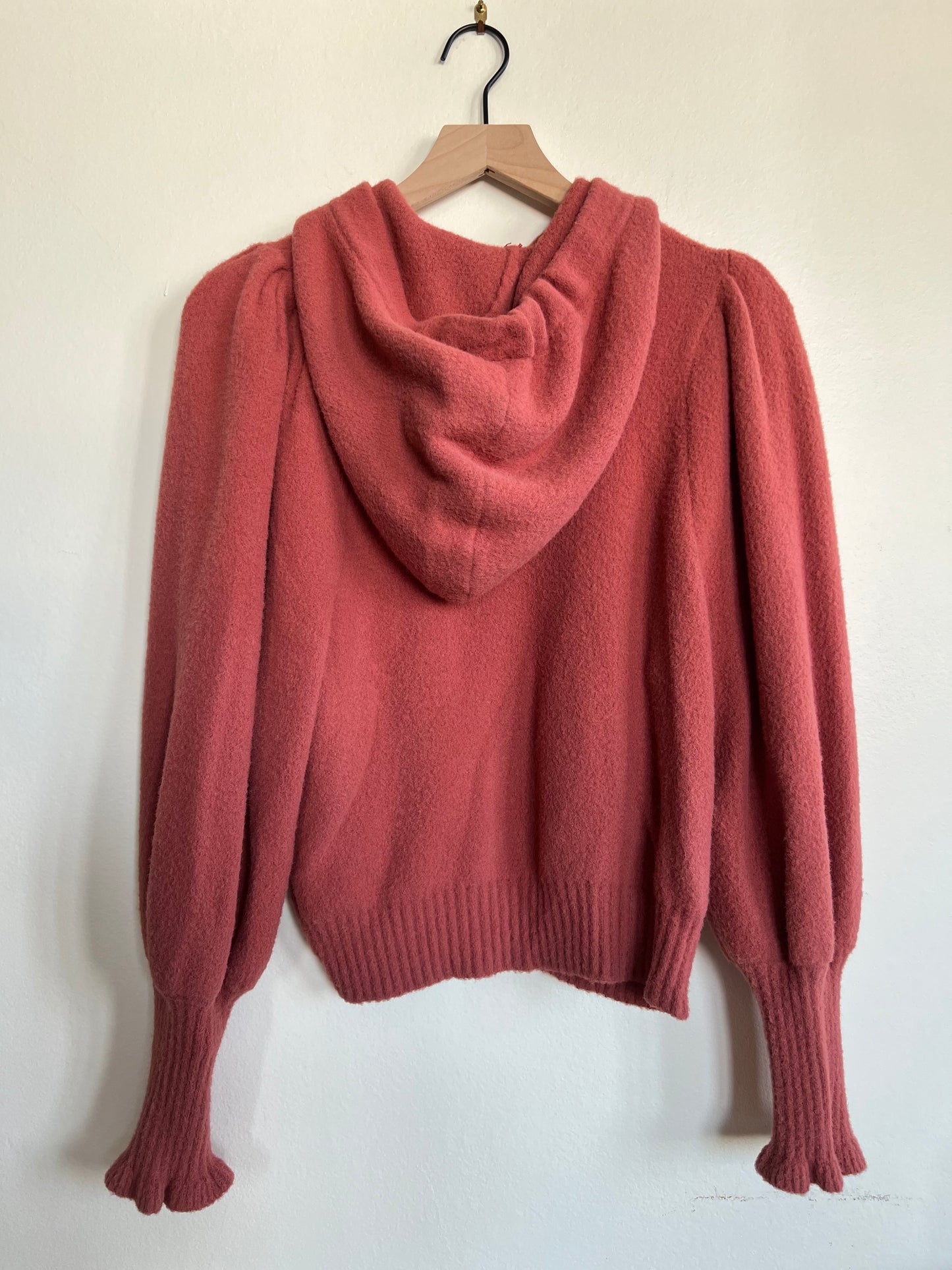 "Express" indian red sweater with hoodie - Size XS