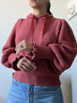 "Express" indian red sweater with hoodie - Size XS