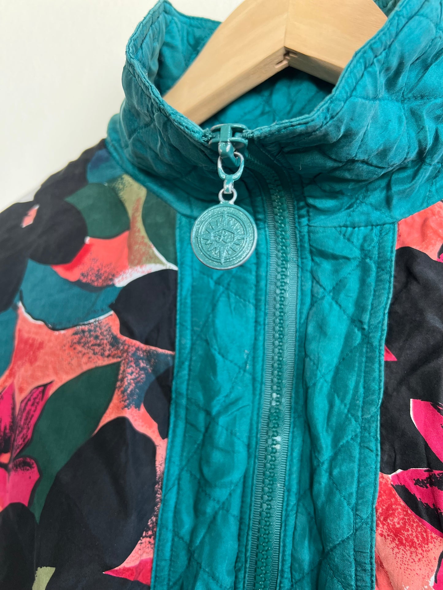 "Anney Collection" 80s silk floral jacket -Size M