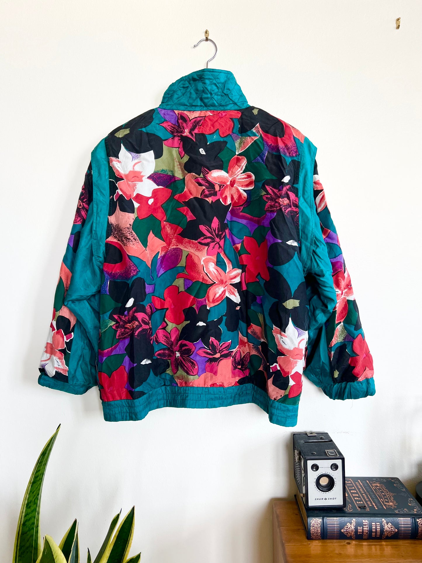 "Anney Collection" 80s silk floral jacket -Size M