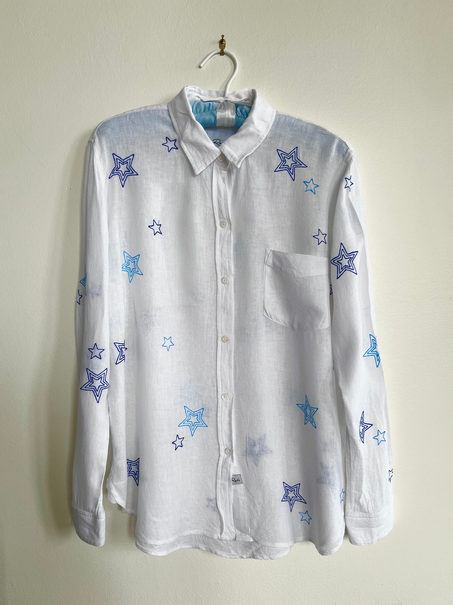 "Rails" linen stars long sleeves shirt - Size S