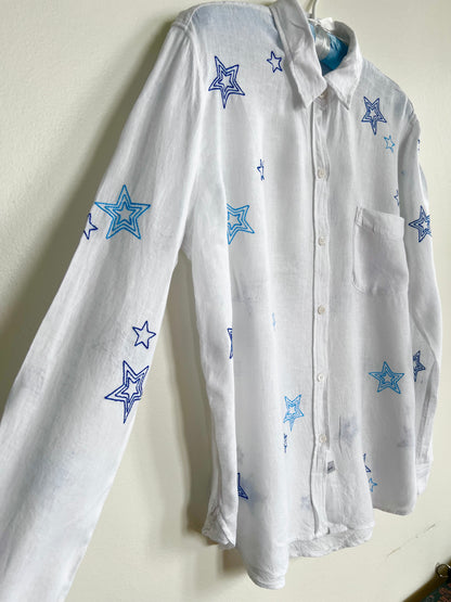 "Rails" linen stars long sleeves shirt - Size S