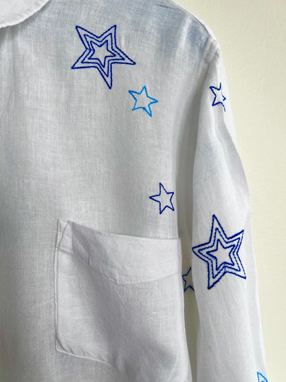 "Rails" linen stars long sleeves shirt - Size S