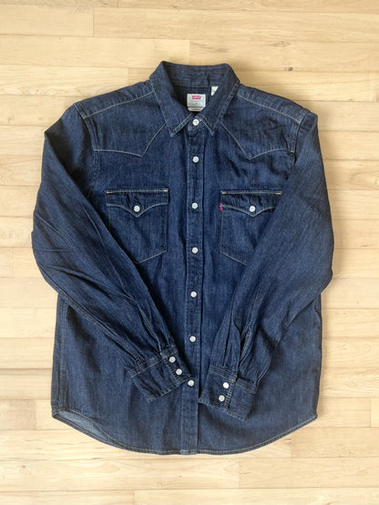 "Levi's" Blue Western Cowboy denim jean shirt / Size M