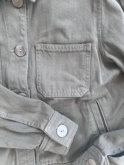 "Road to Nowhere" Olive Green Jean Jacket / Size M