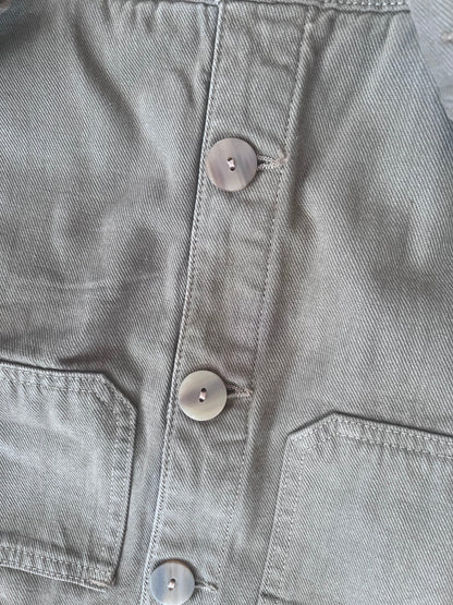 "Road to Nowhere" Olive Green Jean Jacket / Size M