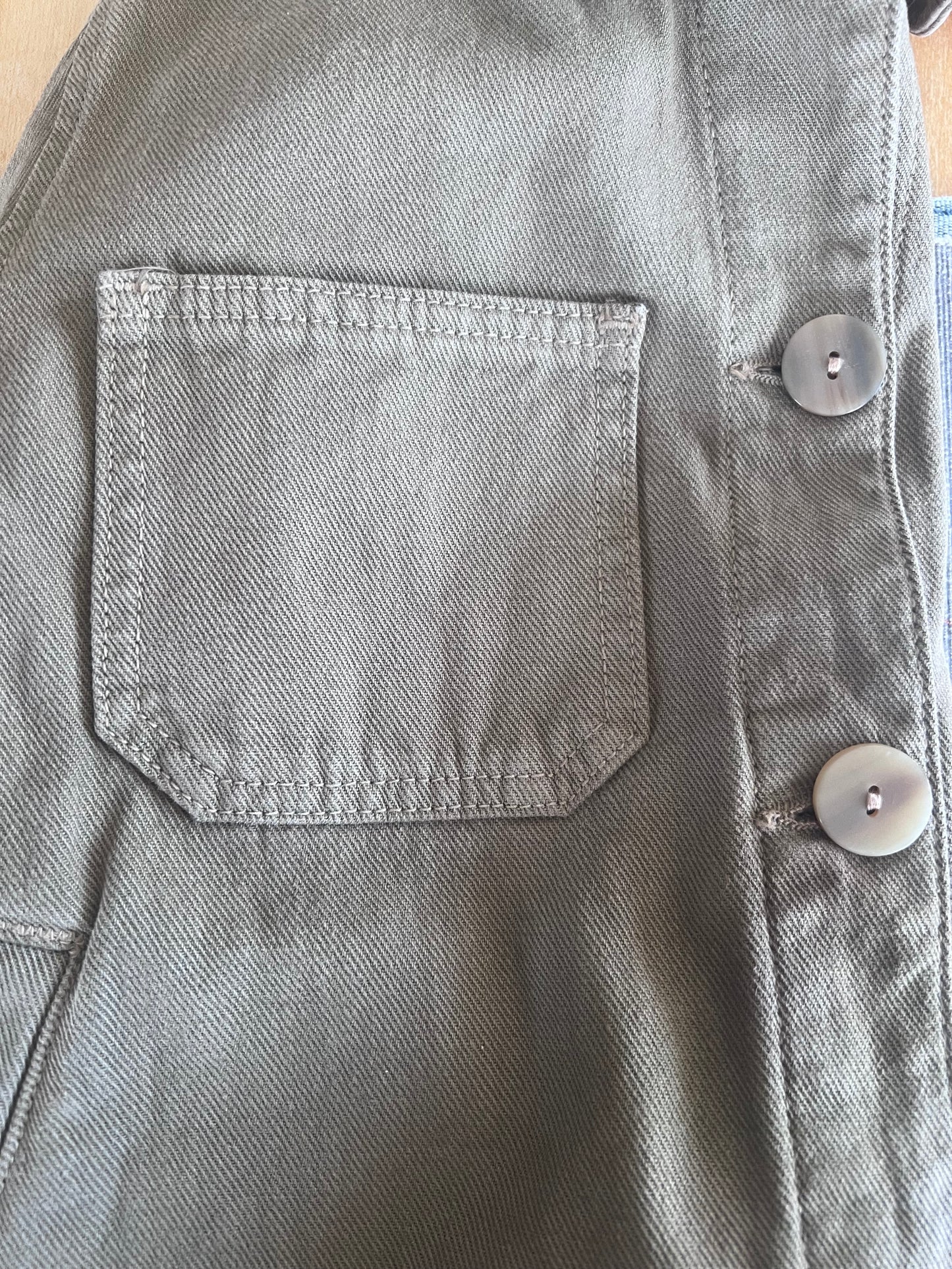 "Road to Nowhere" Olive Green Jean Jacket / Size M