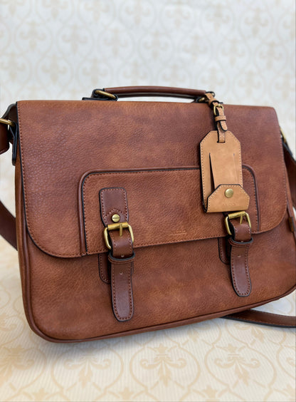 NEW "Aldo" brown leather computer/travel bag