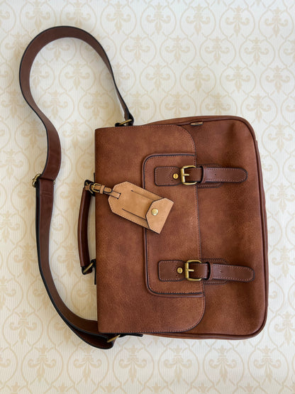 NEW "Aldo" brown leather computer/travel bag