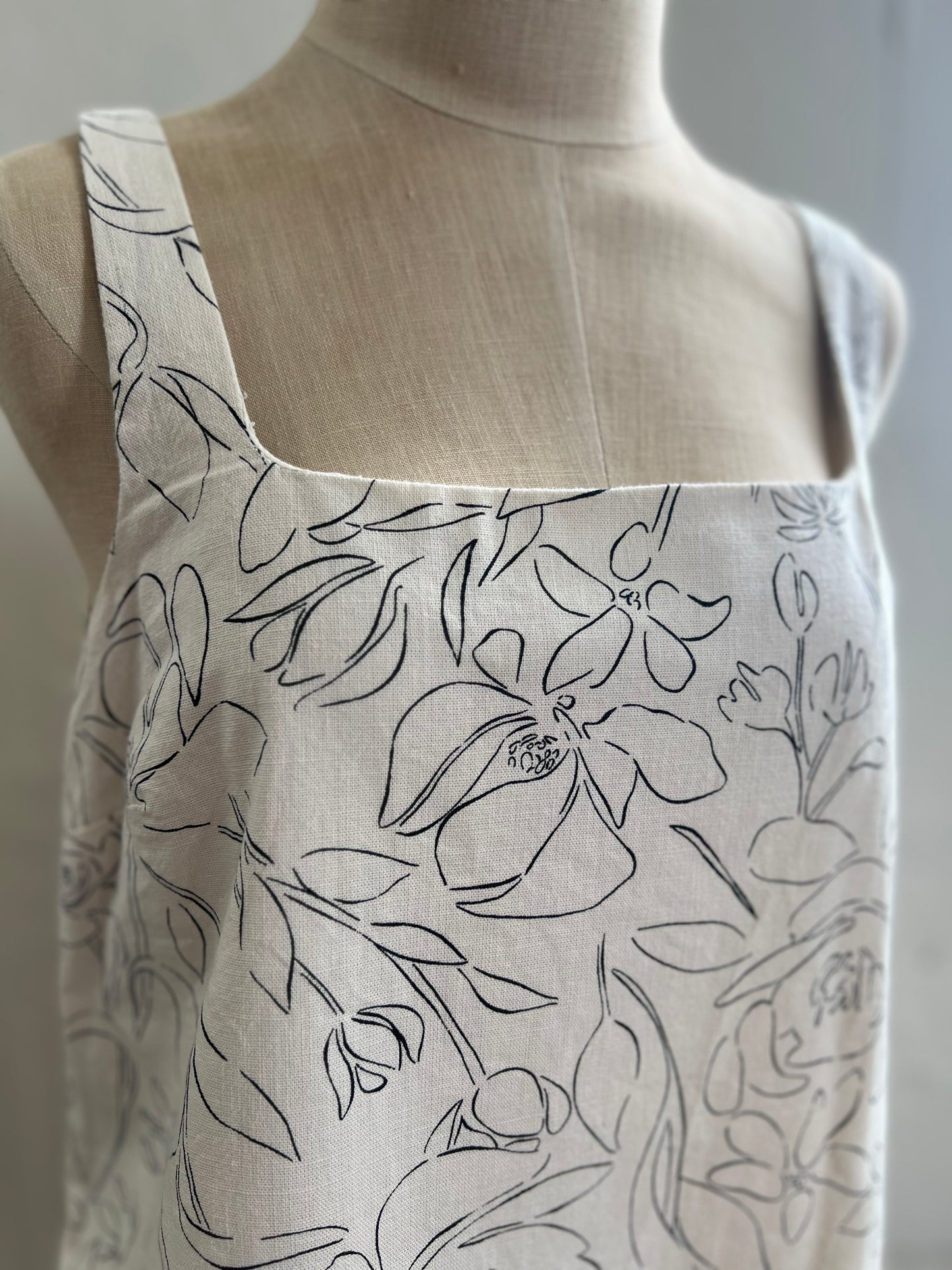 "A New Day" Linen & Cotton Mini Dress with Pockets / Size M