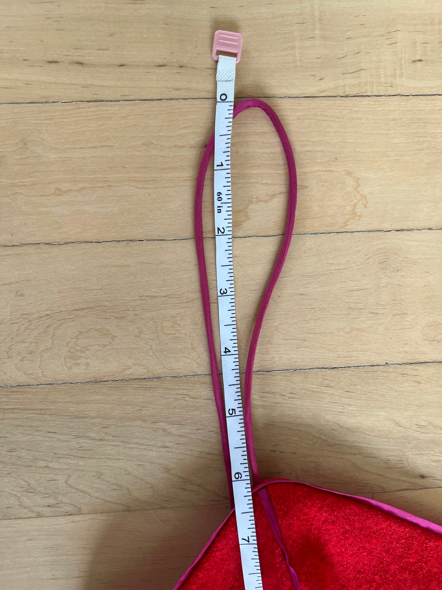 "Banana Republic" spaghetti straps wool red midi dress with pink trim / Size 0