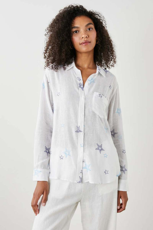 "Rails" linen stars long sleeves shirt - Size S