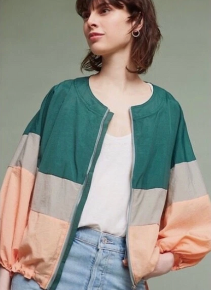 Anthropologie "Elevenses" color-block jacket / Size XS