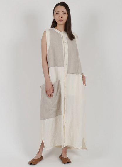 "INTENTIONALLY" colorblocked -free size- dress / See measurements